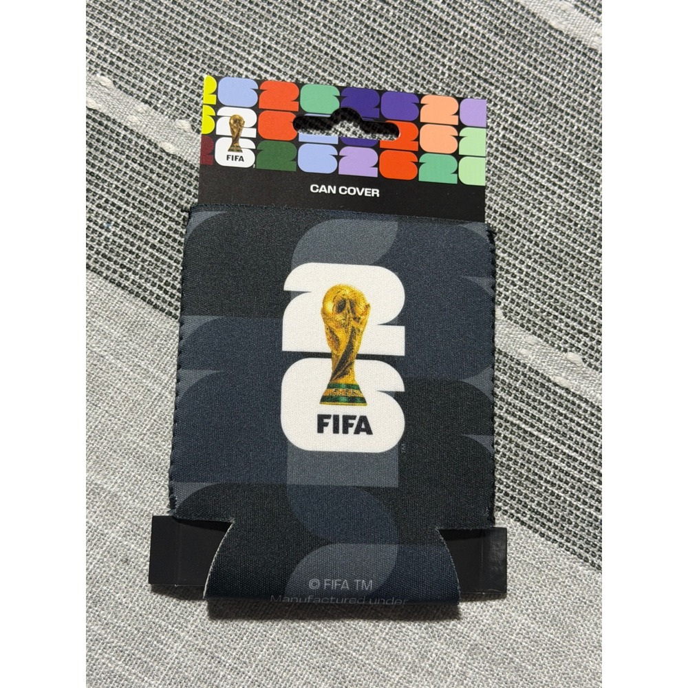 FIFA World Cup 26 Official Licensed Can Cover Koozie Black Gray Insulated